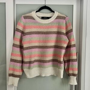 Vero Moda Women’s Cream Sweater with Pink, Brown, Mint & Lavender Stripes